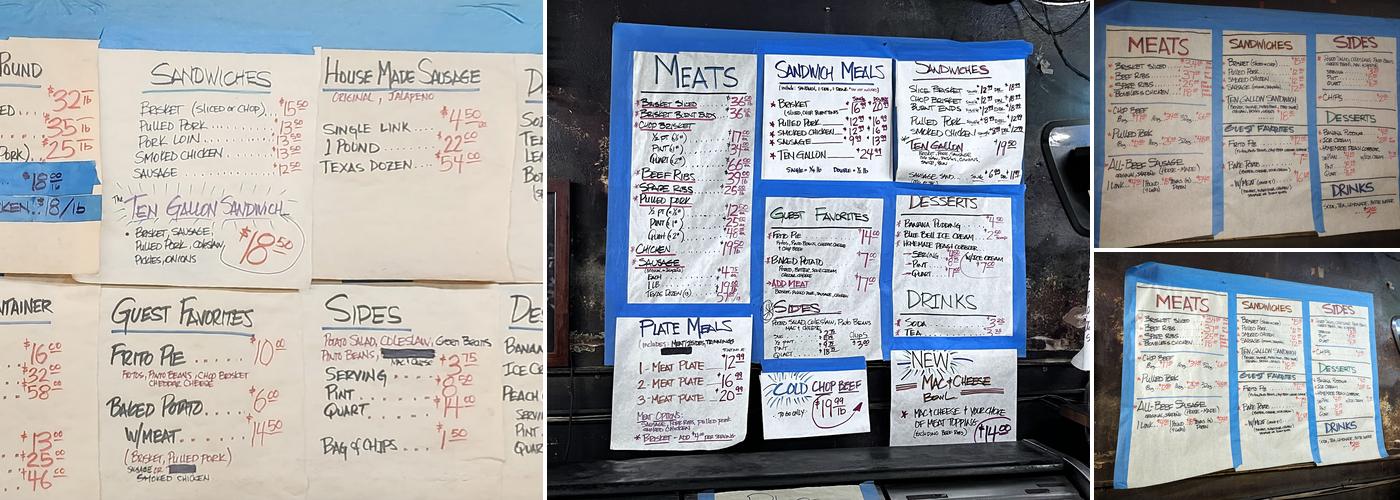 Louie Mueller Barbecue Menu
