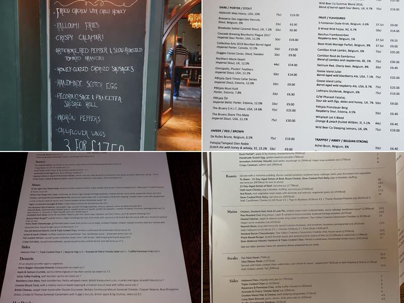 The White Horse Menu
