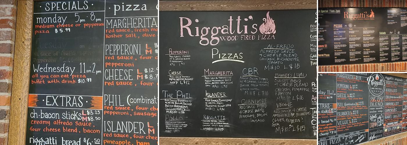 Riggatti's Wood Fired Pizza Washington Menu