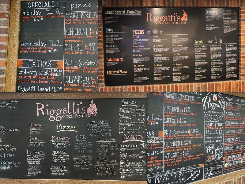 Riggatti's Wood Fired Pizza Washington Menu