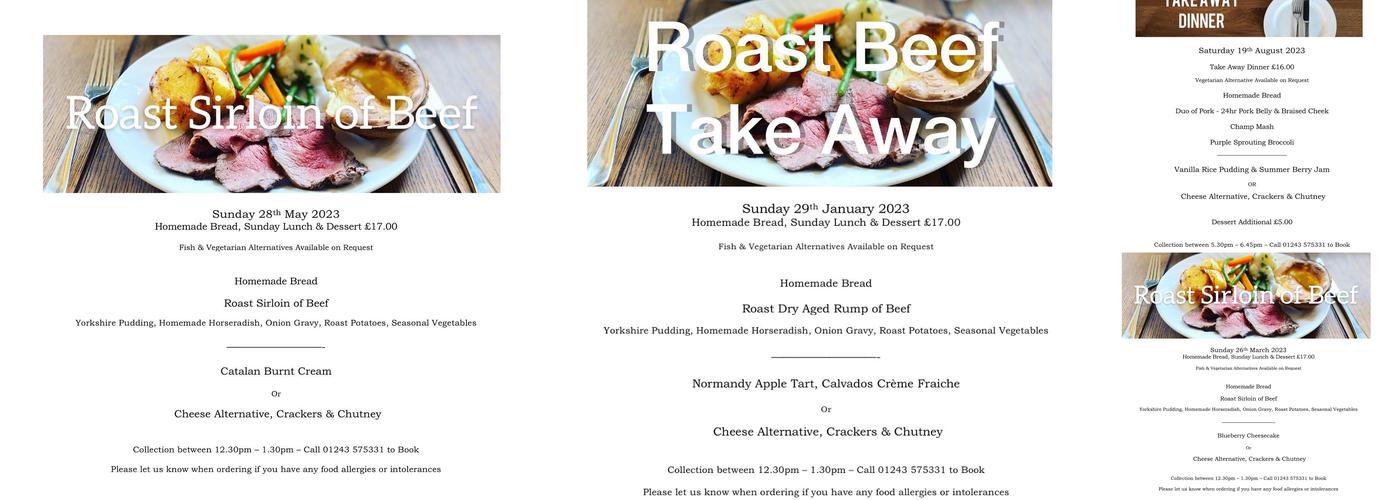 Hallidays Of Funtington Menu