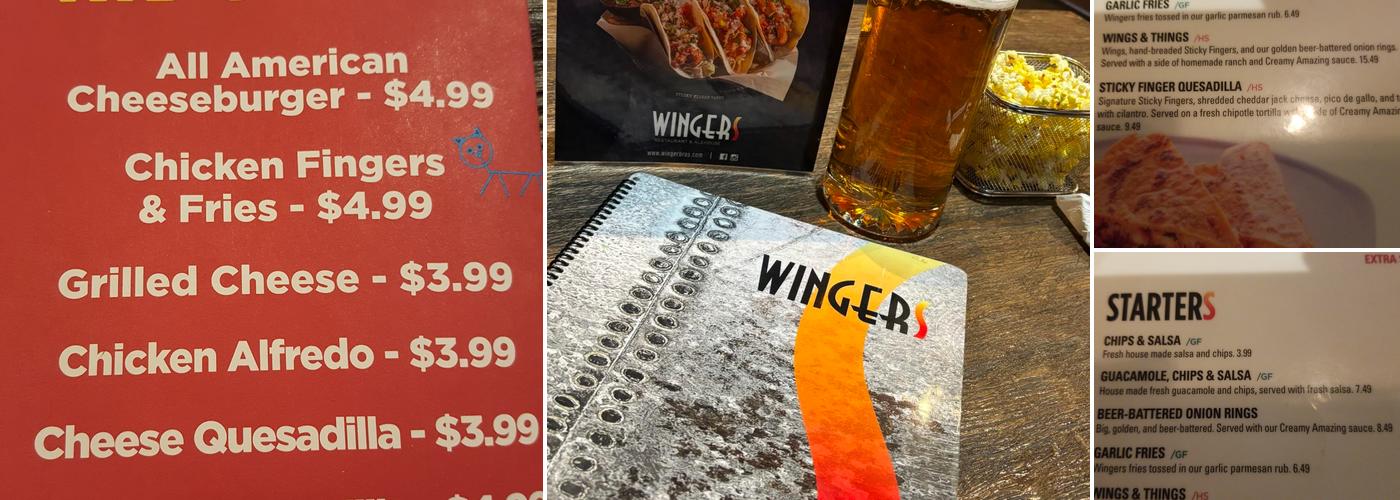 WINGERS Restaurant Menu