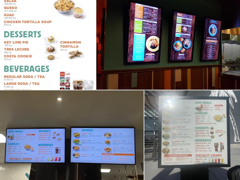 Costa Vida Menu