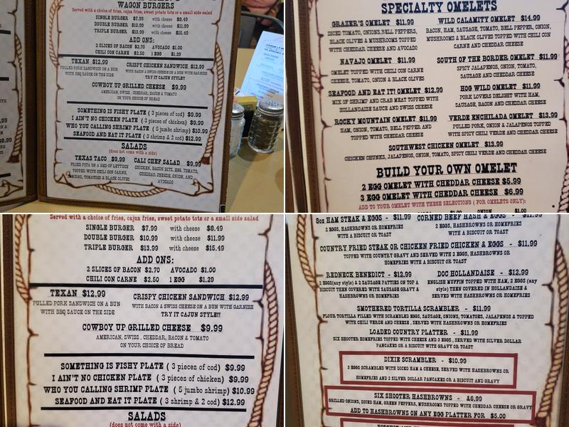 Wagon Wheel Diner Menu