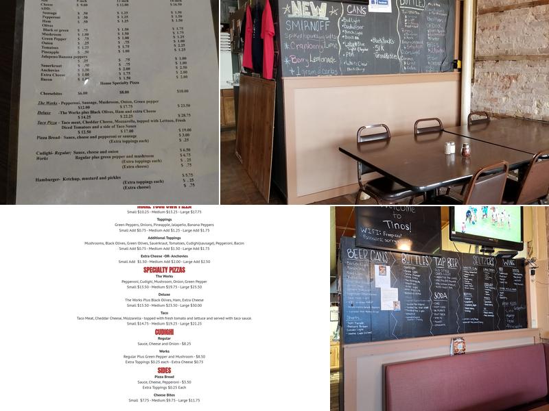 Tino's Bar and Pizza Menu