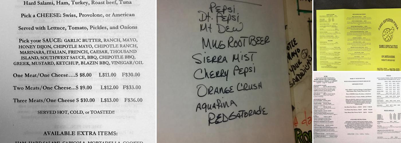 Lake Superior Pizza Subs & Specialties Menu