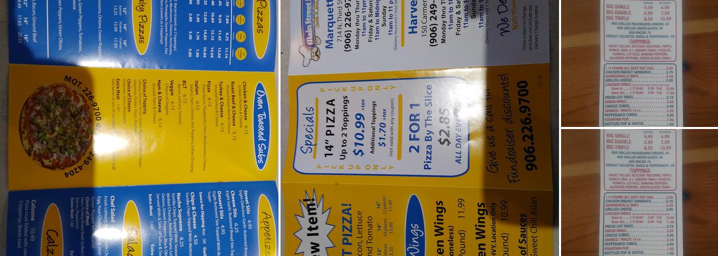 Main Street Pizza - Harvey Menu