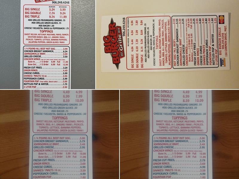 Big Burger Grille Menu
