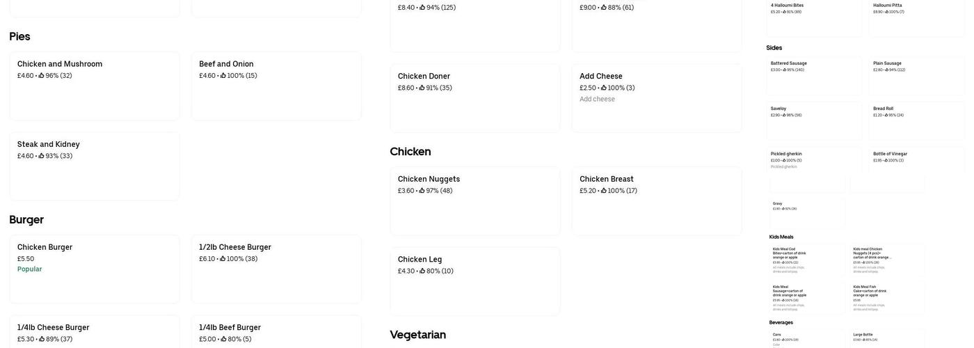 Berryfields Fish Bar Menu