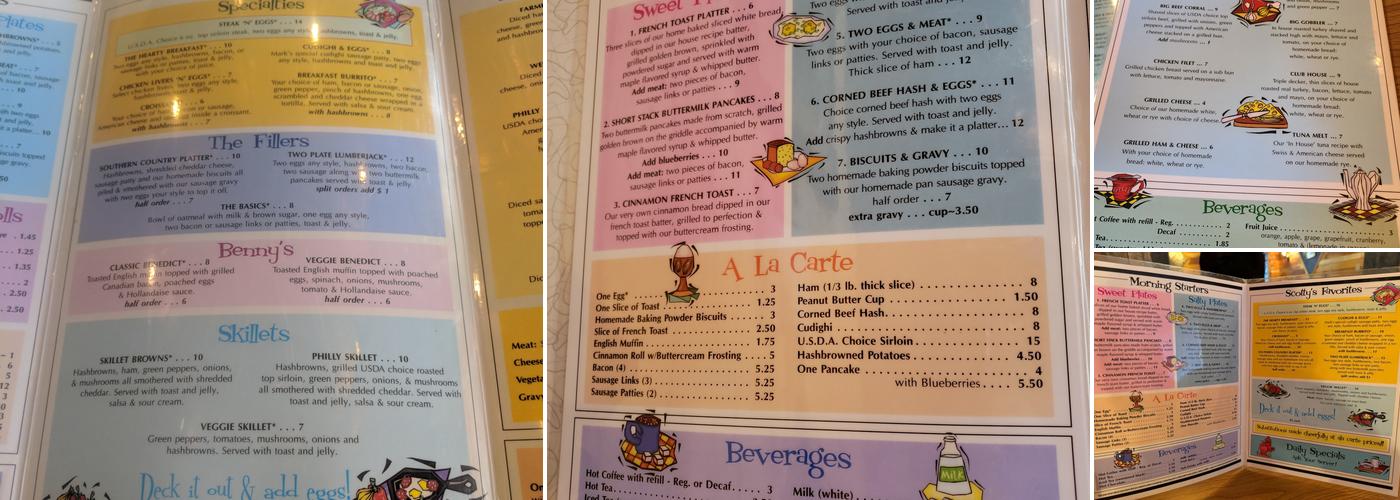 Coachlight Restaurant Menu