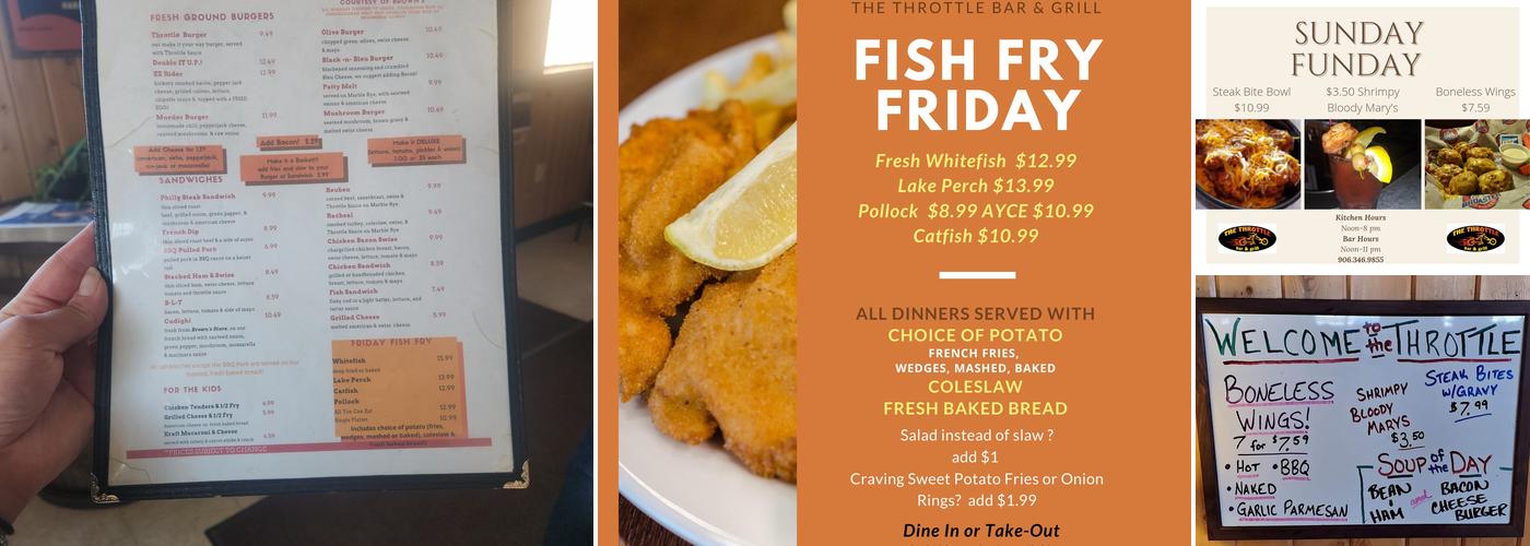The Throttle Bar & Grill Menu