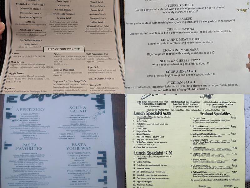 Café Sicilia Menu