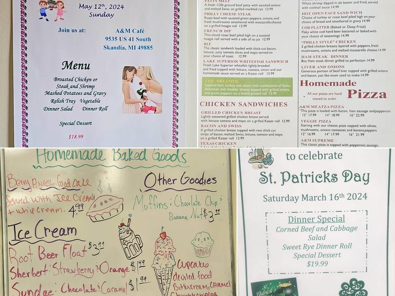 A & M Cafe Menu