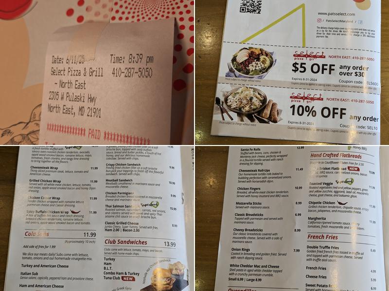 Pats Select Pizza | Grill Menu