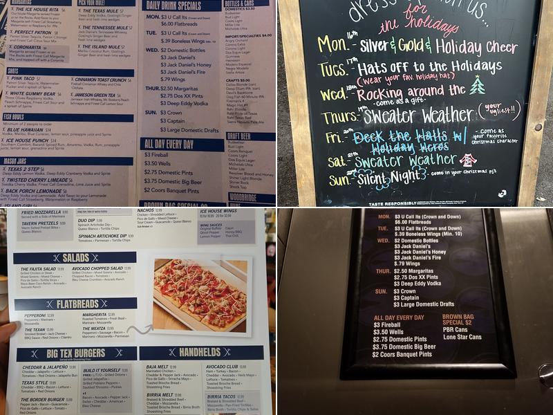 Bedford Ice House Menu