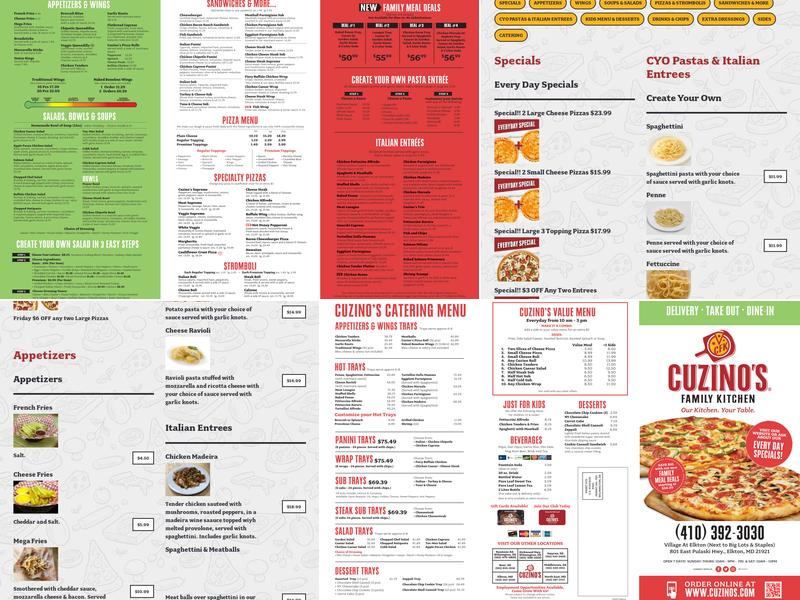 Cuzino's Family Kitchen Menu
