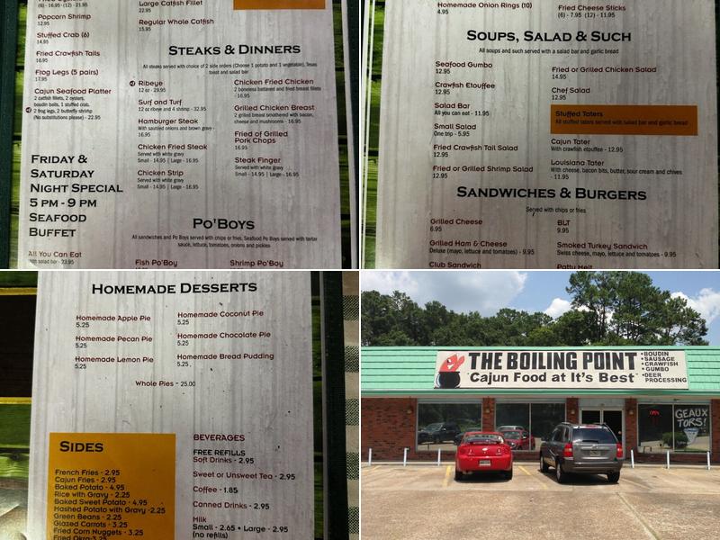 Boiling Spot Menu