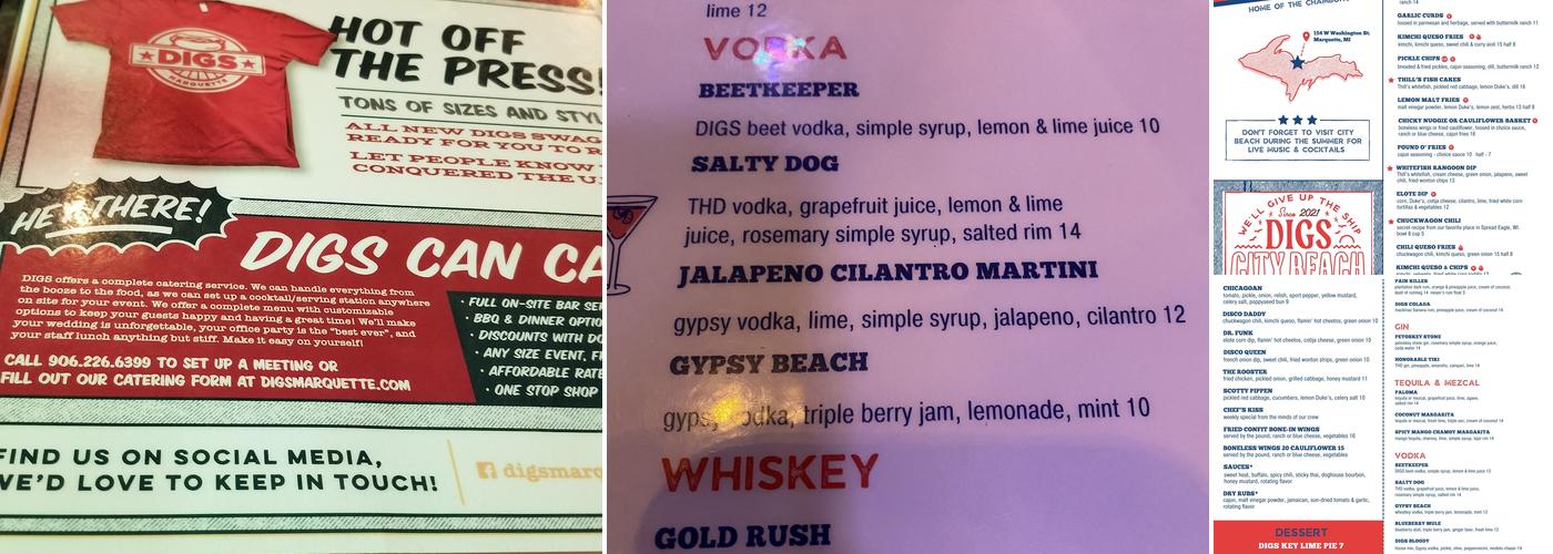 DIGS Menu