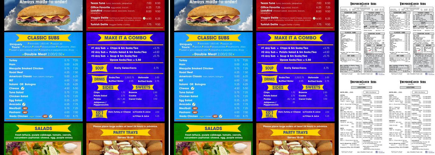 ThunderCloud Subs Menu