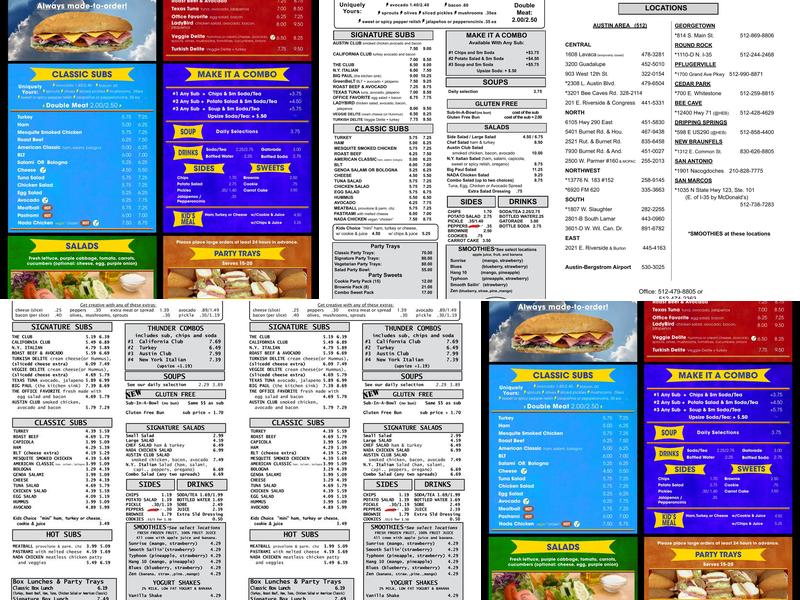 ThunderCloud Subs Menu