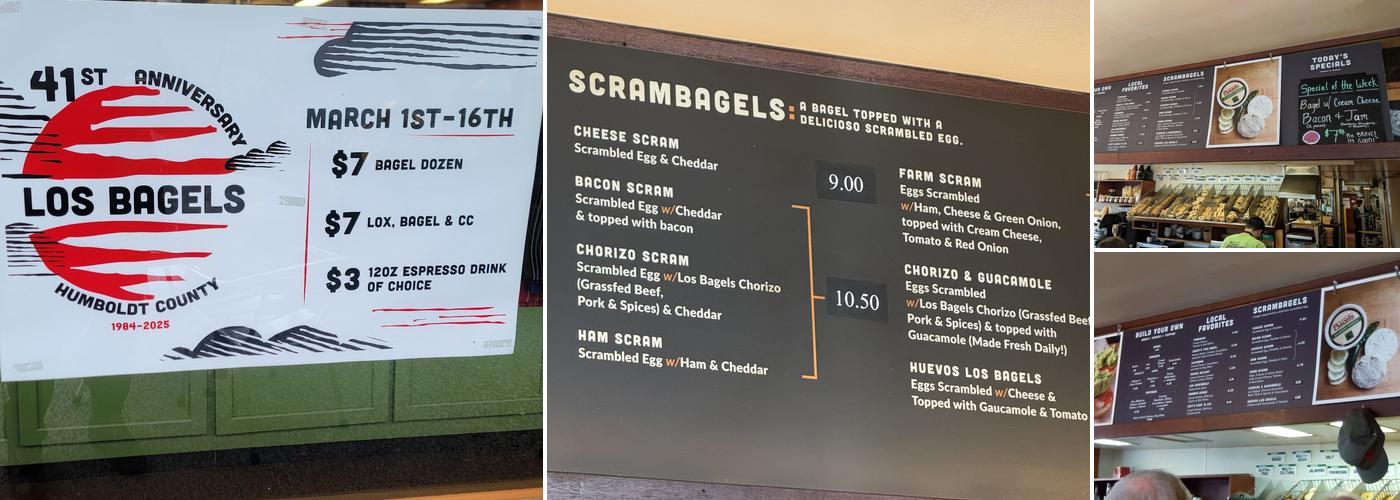 Los Bagels Menu