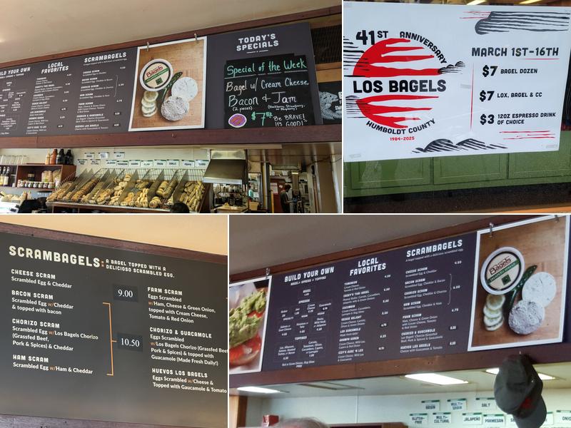 Los Bagels Menu