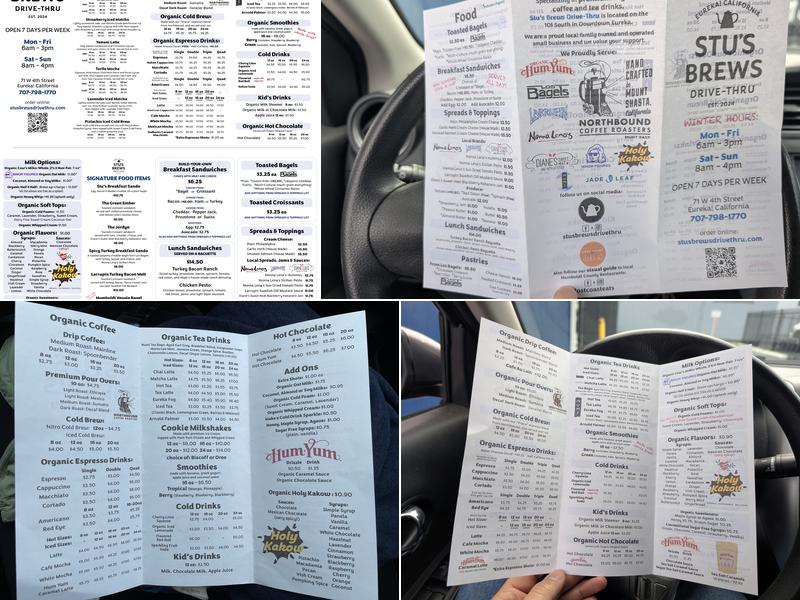 Stu's Brews Drive-Thru Menu