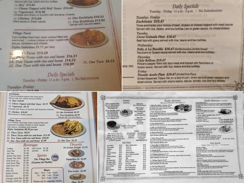 Amaya's Taco Village Menu