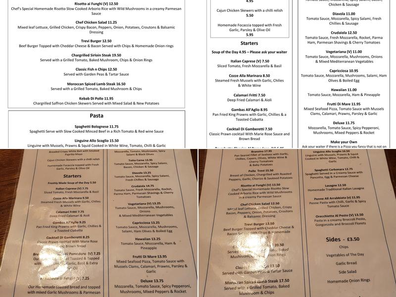 Trevi Ristorante Italiano Menu