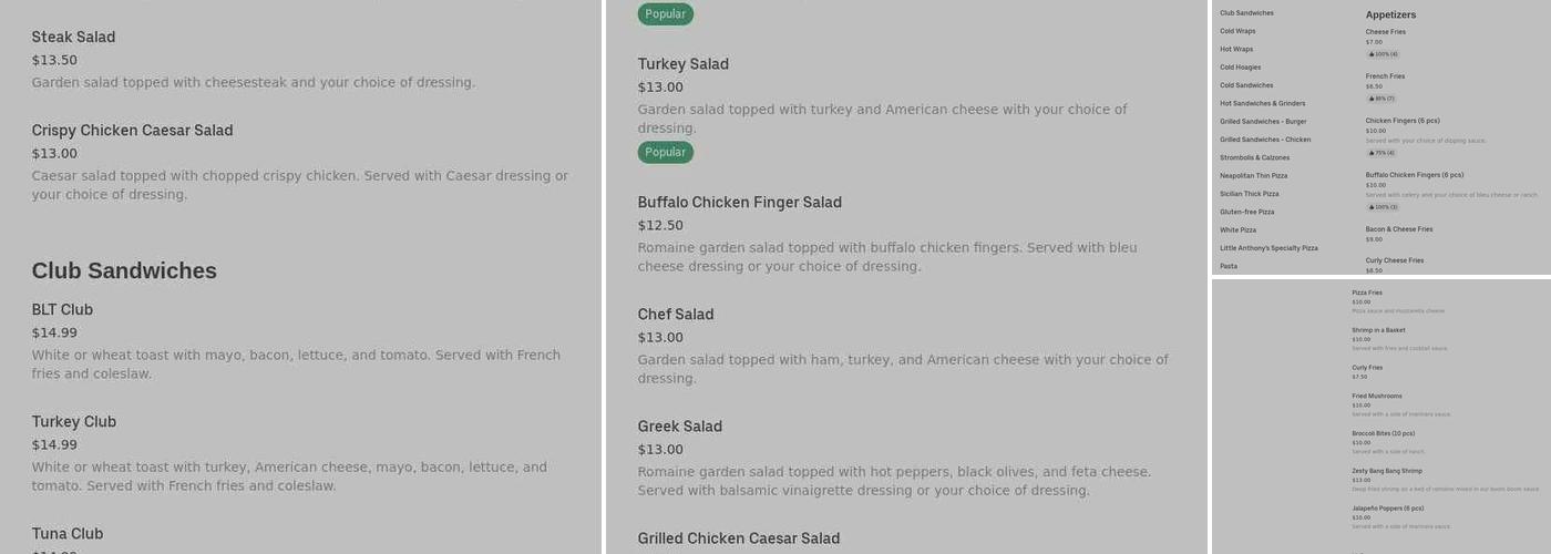 Little Anthony's Pizza & Grille Menu