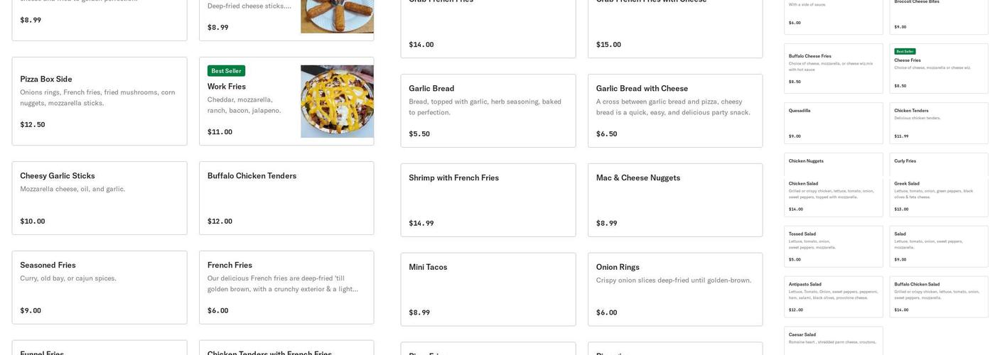 Pizza Box Menu