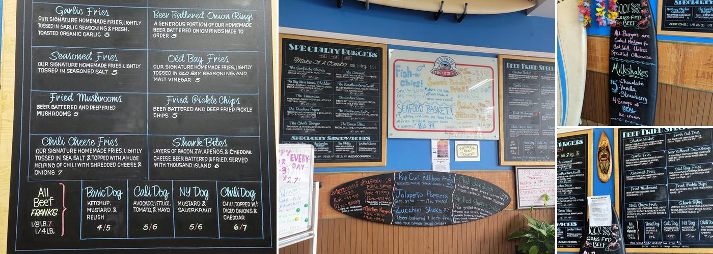 Surfside Burger Shack Menu