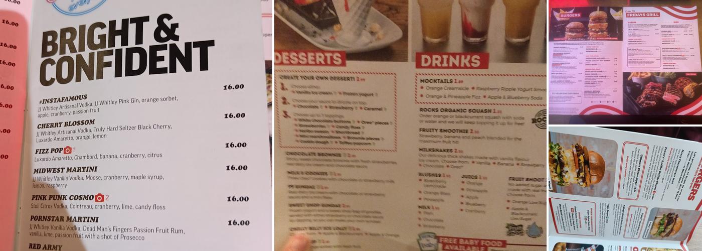 TGI Fridays - Bracknell Menu