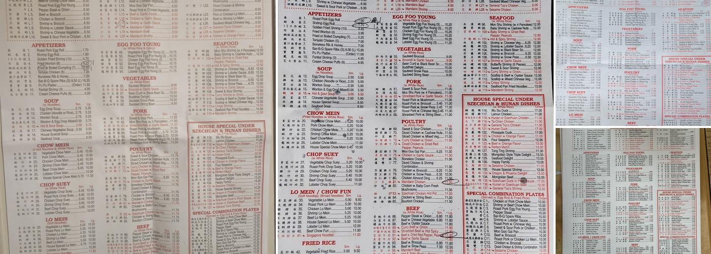 Peking Menu