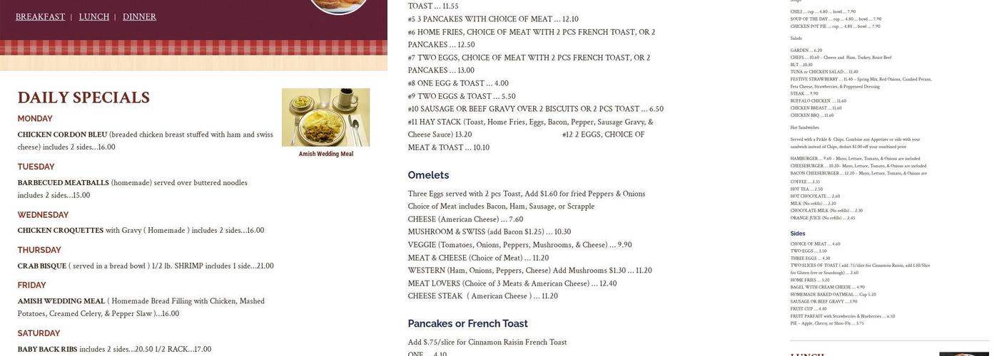 Hometown Kitchen Menu