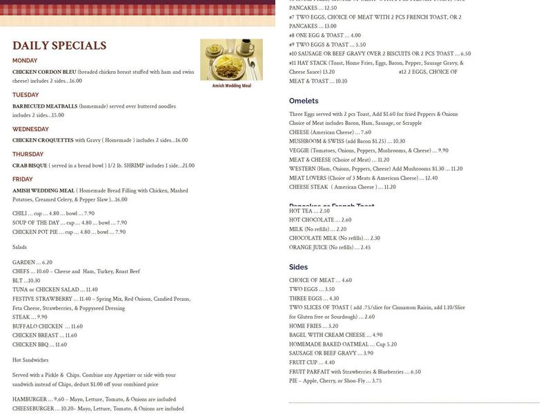 Hometown Kitchen Menu