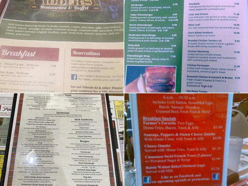 Yoder's Restaurant & Buffet Menu
