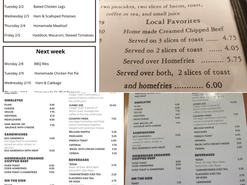 Clair's Family Restaurant Menu