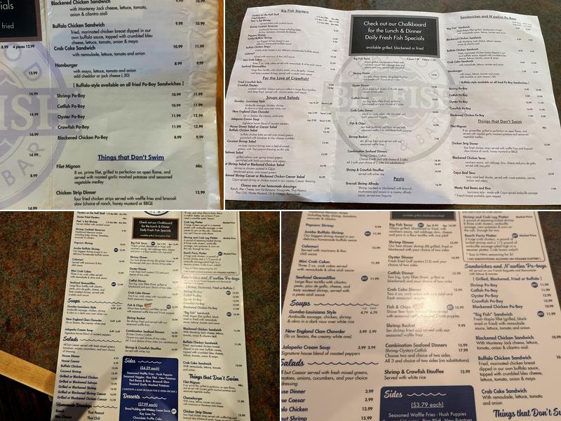 Big Fish Seafood Grill & Bar Menu