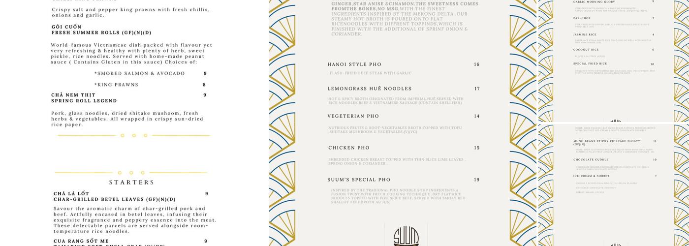 Suum Kitchen Menu