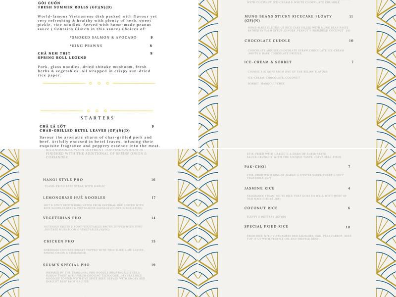 Suum Kitchen Menu