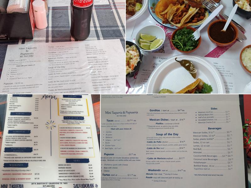 Mini Taqueria & Pupuseria Menu