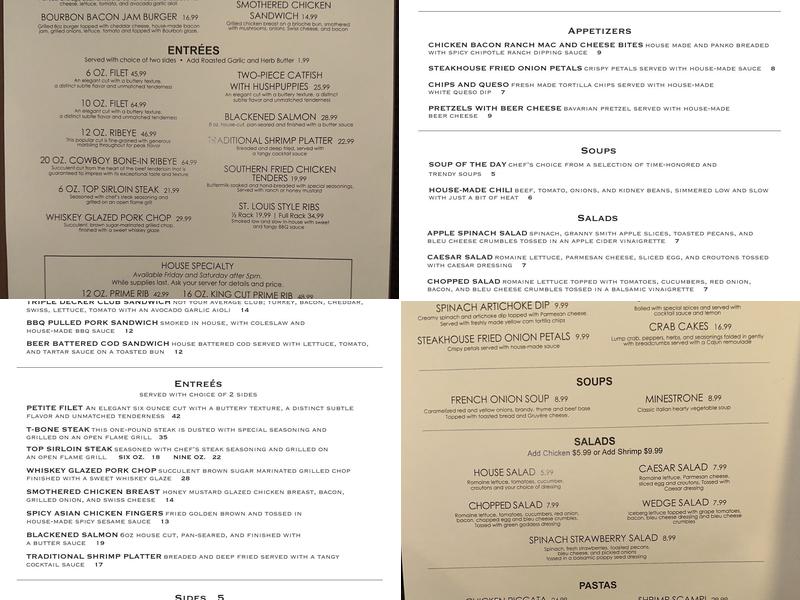 Bridges Dining Company Menu
