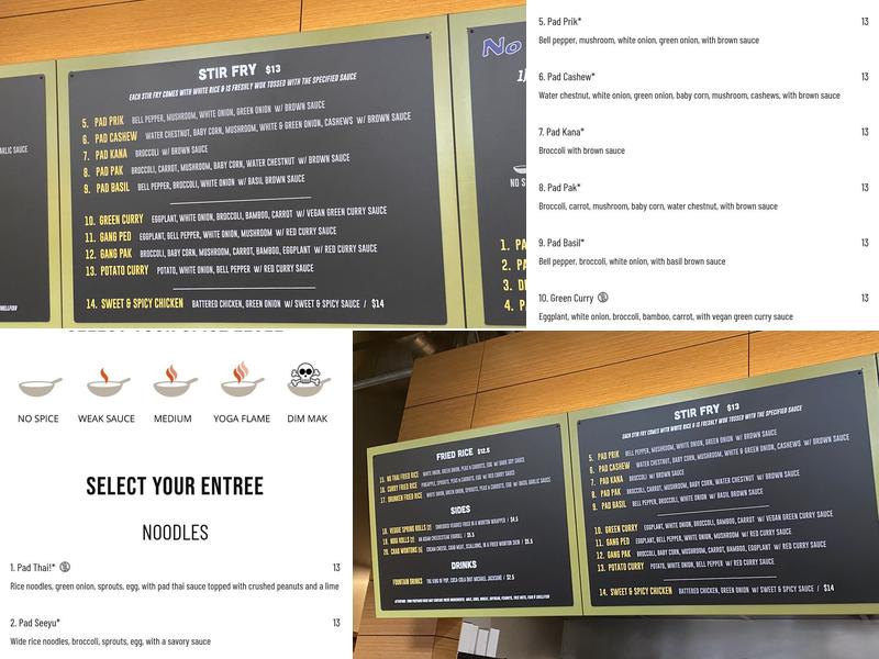 No Thai! South U Menu