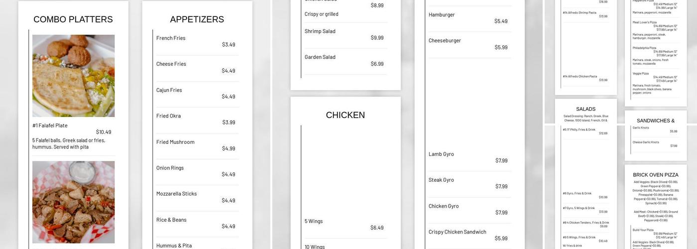 Boeshreen Menu