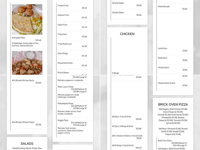 Boeshreen Menu