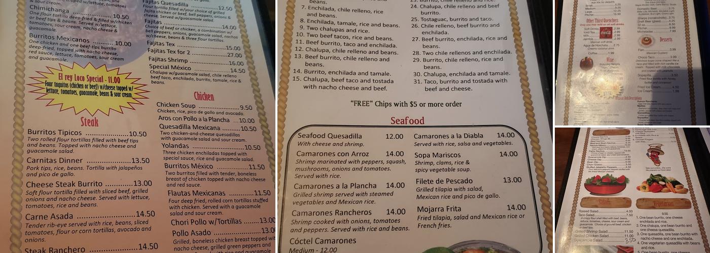 Hola Mexico Menu