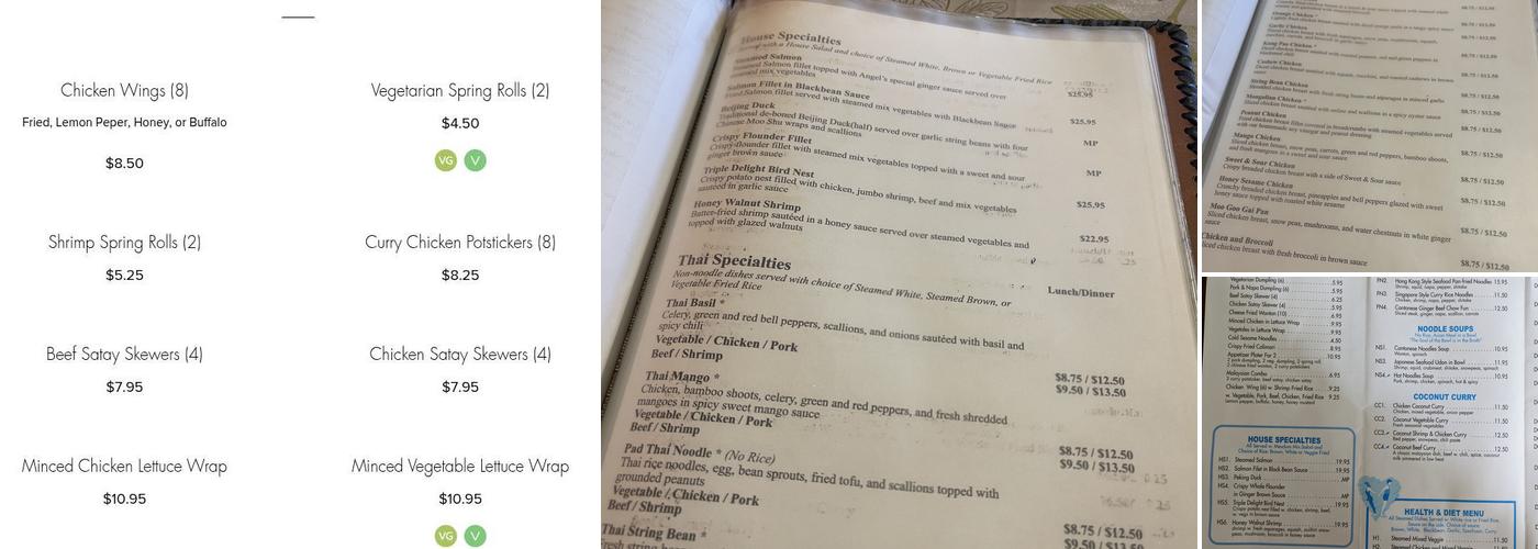 Angel Chinese Restaurant Menu