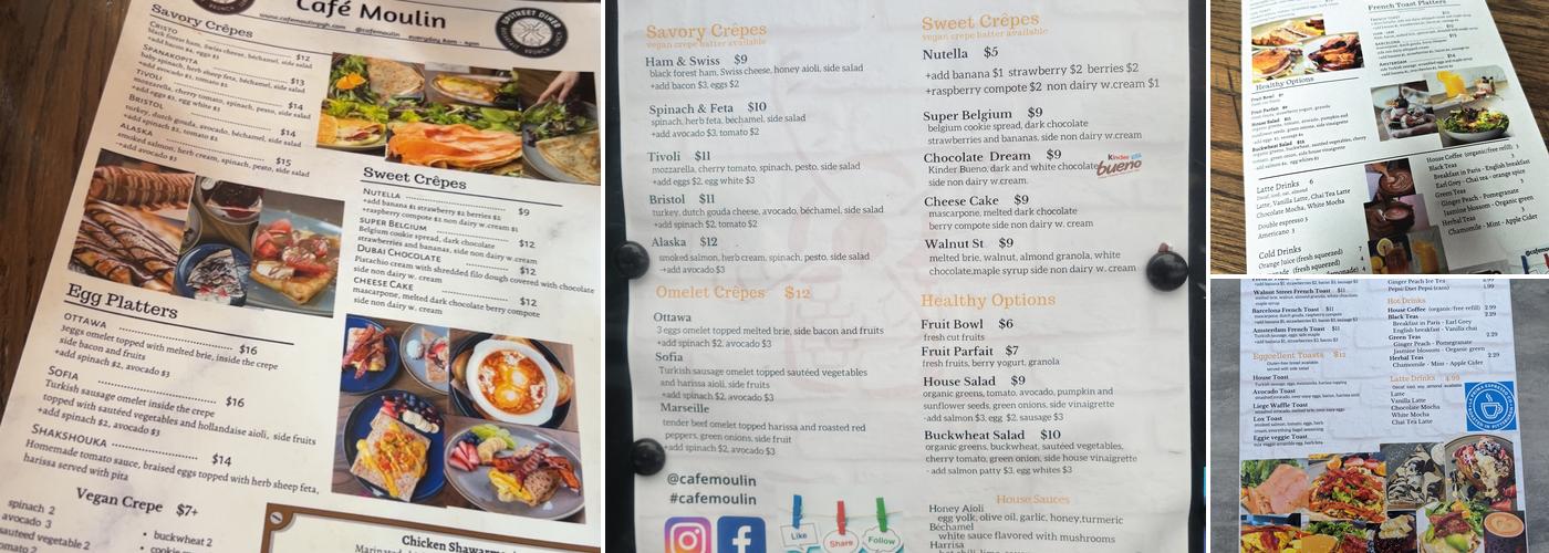 Cafe Moulin Menu