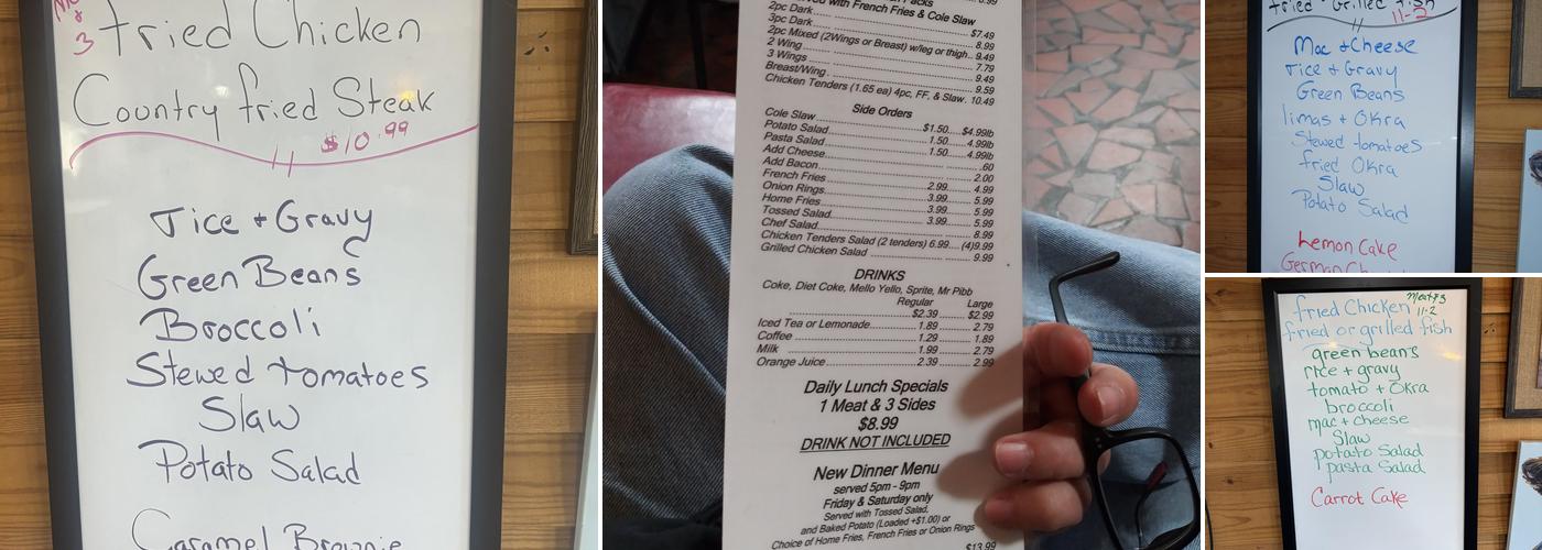 Paul's Diner Menu